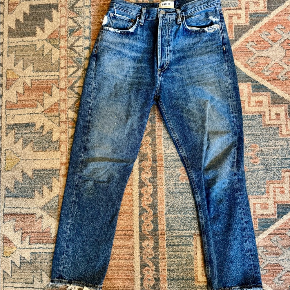 Agolde Riley Straight Jeans. Ripped in Frequency - Picture 4 of 7